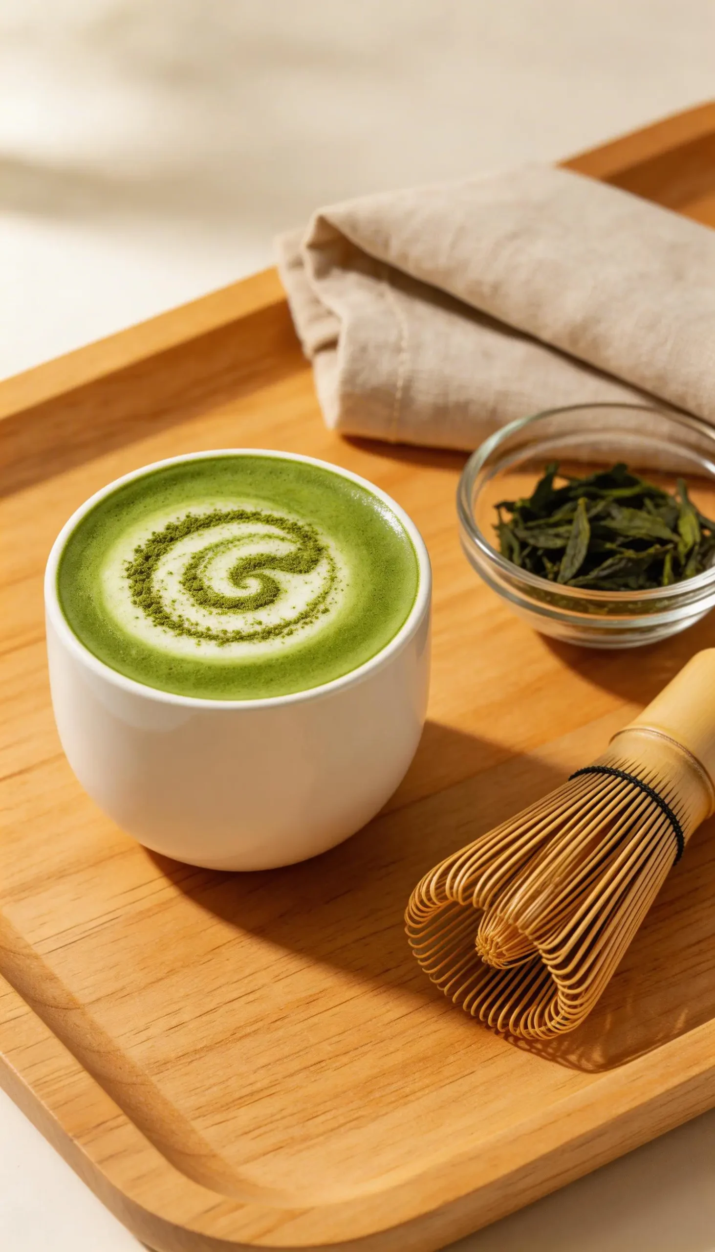 Gyokuro Premium Green Latte plated dish