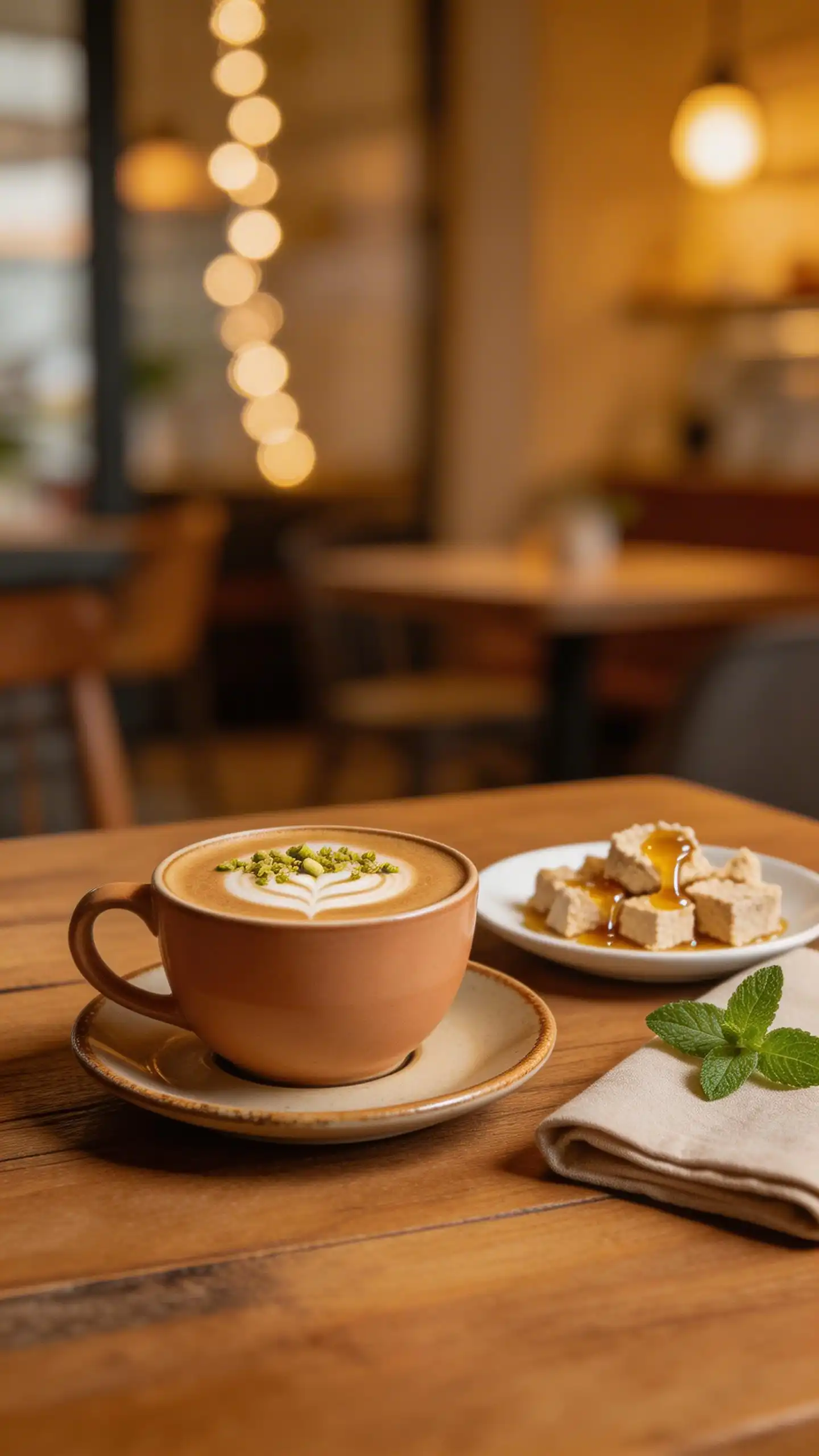 Halva Coffee Latte plated dish