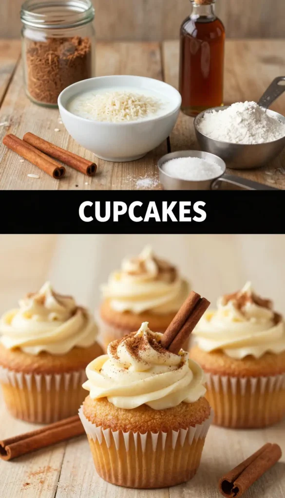 Horchata Cupcakes with Cinnamon Cream Frosting
