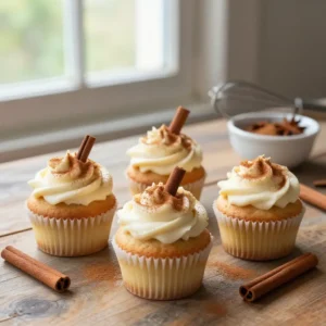 Horchata Cupcakes with Cinnamon Cream Cheese Frosting