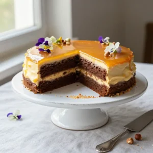Hungarian Dobos Torte: Caramel Buttercream & Chocolate