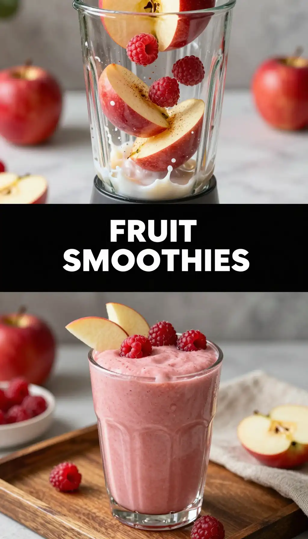 Idared Apple Raspberry Smoothie pinterest pin