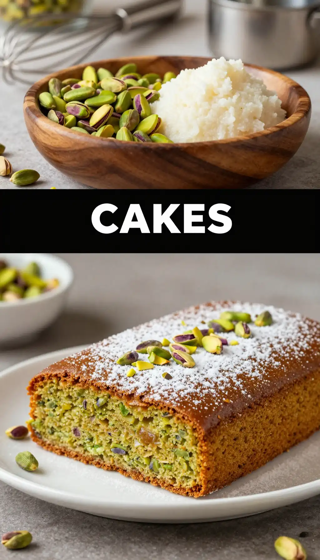 Indian Mawa Cake with Cardamom and Pistachios pinterest pin