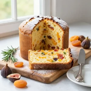 Authentic Italian Panettone Cake with Candied Fruits