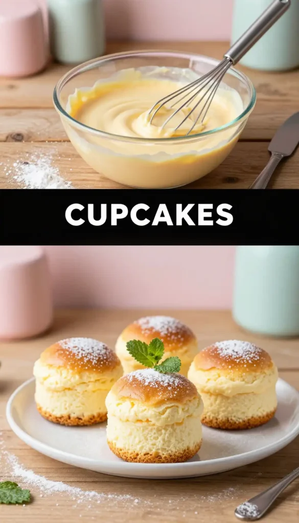Japanese Soufflé Cheesecake Cupcakes with Jiggly Texture