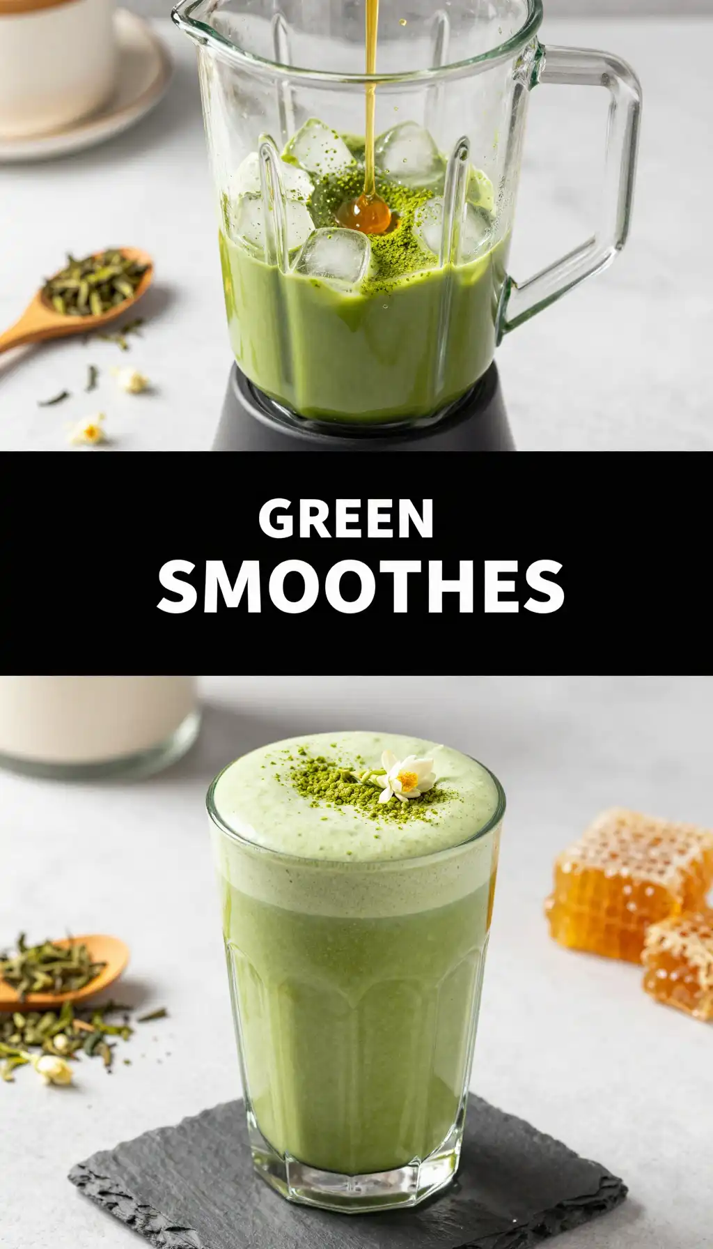 Jasmine Green Tea Smoothie pinterest pin