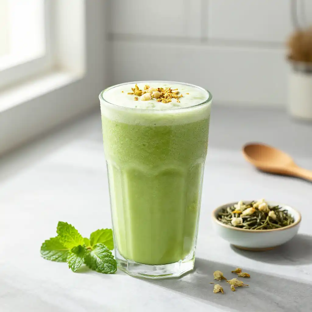 Jasmine Green Tea Smoothie plated dish