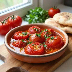 Jordanian Tomato Pan Breakfast Recipe - Galayet Bandora