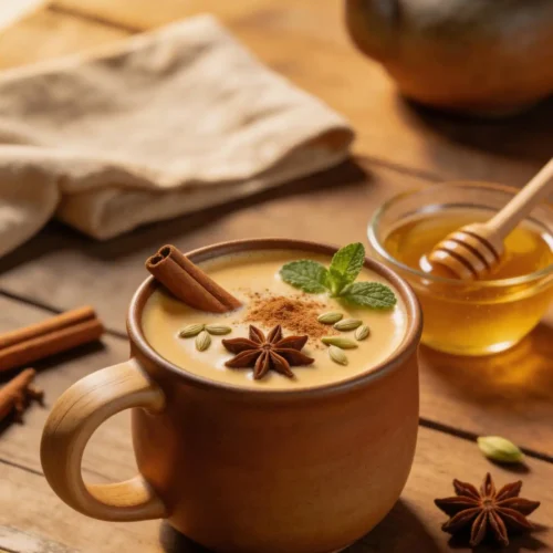 One-Pan Loaded Kadha Immunity Tea Latte Recipe