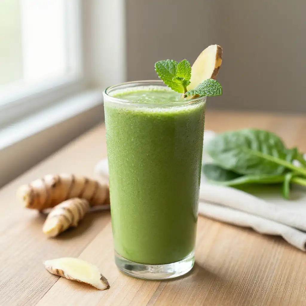 Kaempferia Galanga Green Smoothie plated dish