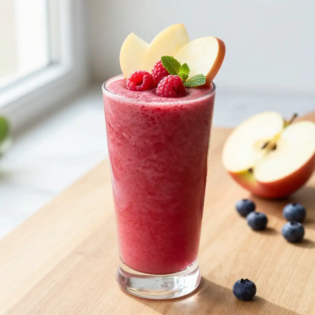 Kanzi Apple Berry Smoothie plated dish