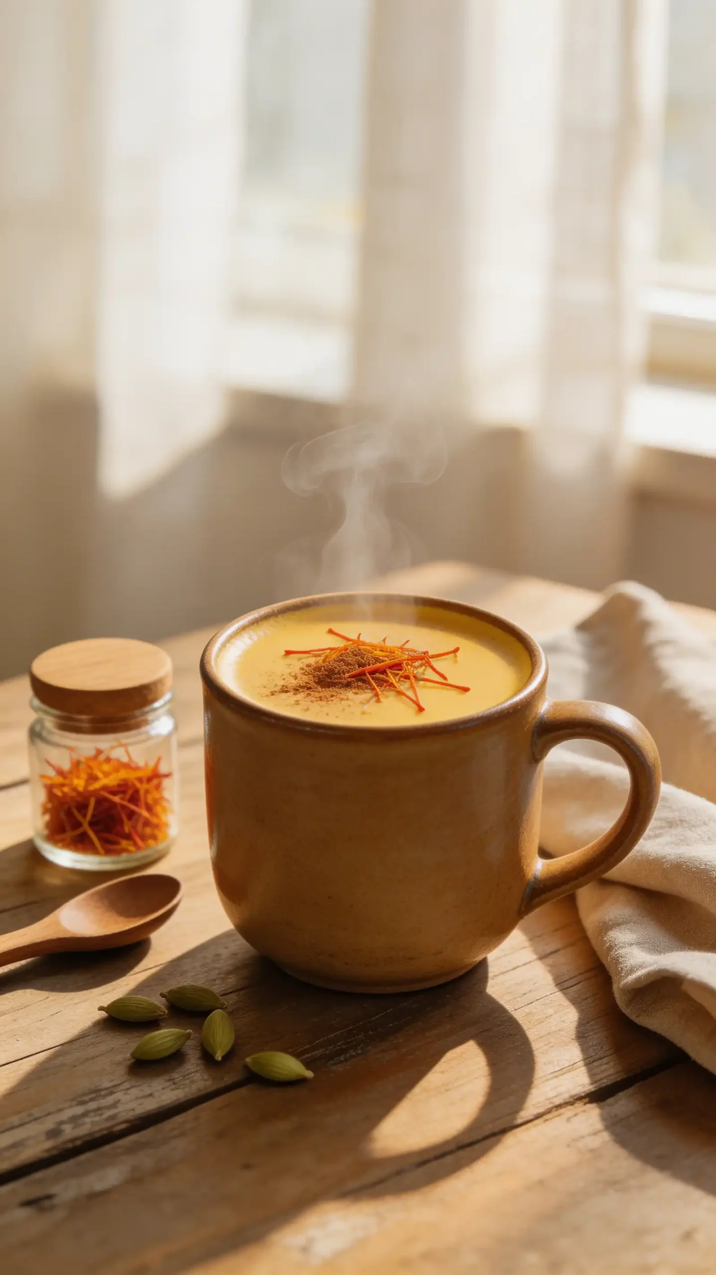 Kesar Chai Saffron Latte plated dish