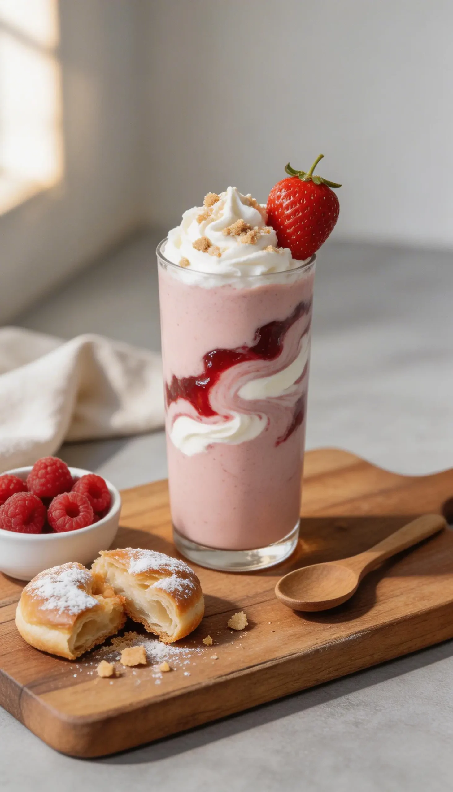 Kolache Protein Smoothie plated dish