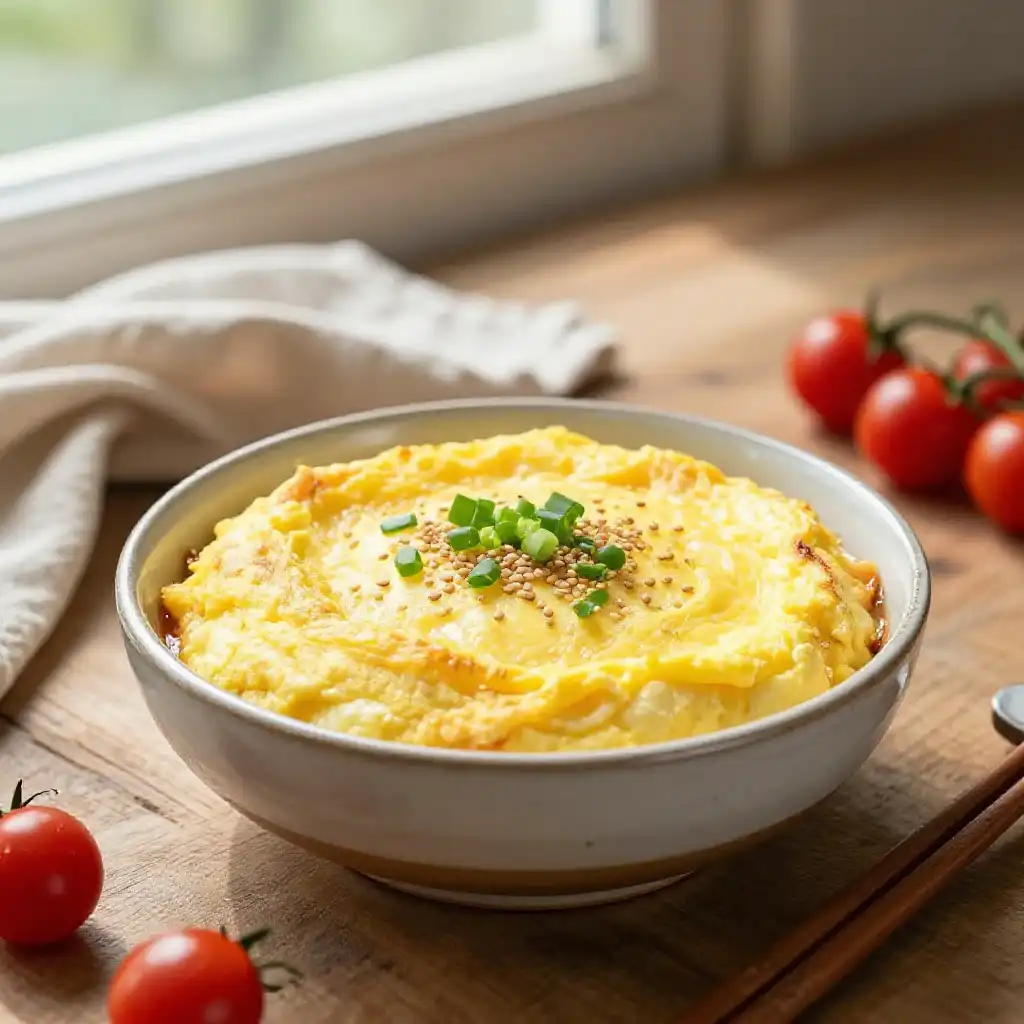Korean Gyeran-jjim Steamed Egg Casserole plated dish