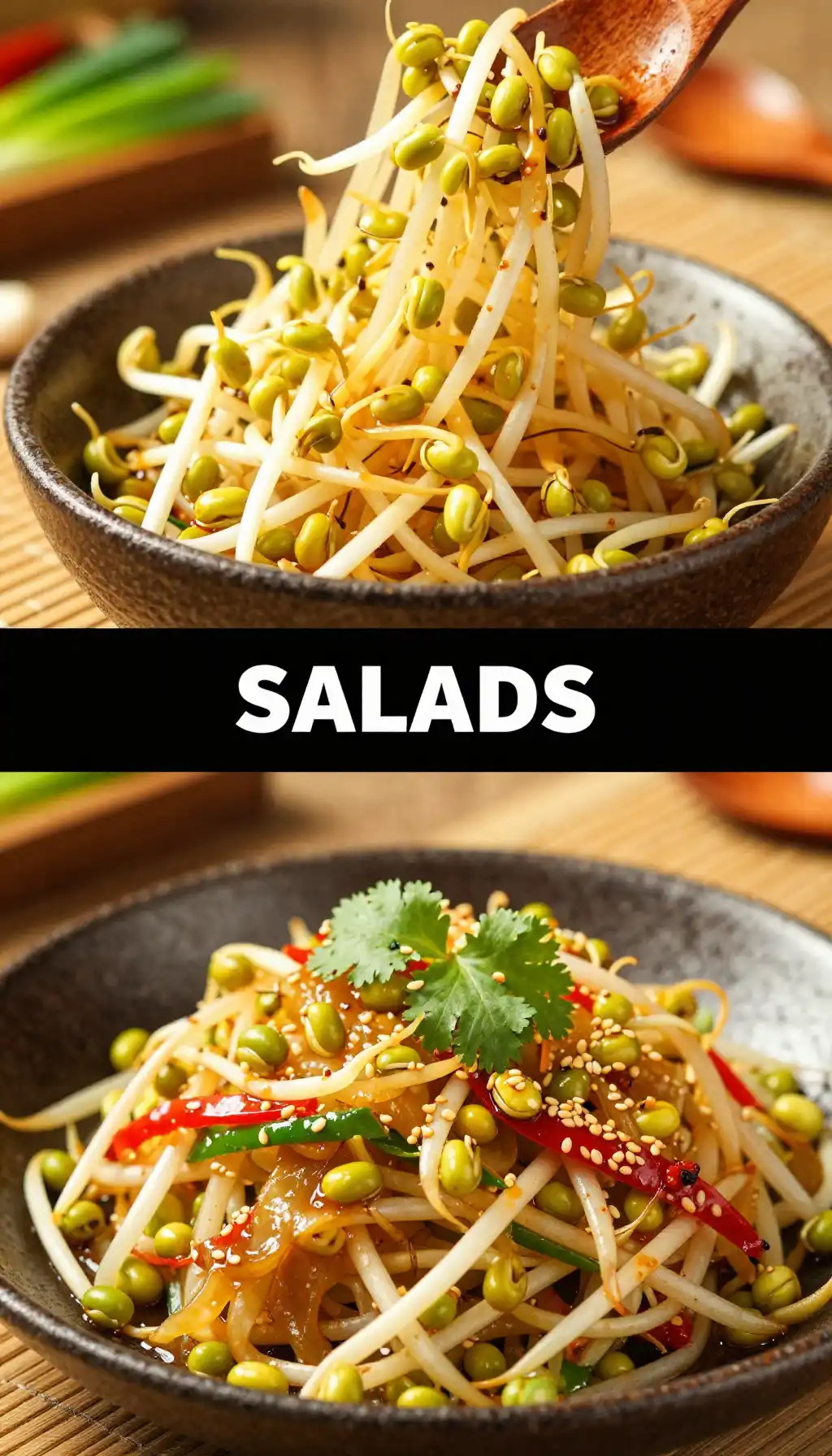 Korean Kongnamul Bean Sprout Salad pinterest pin