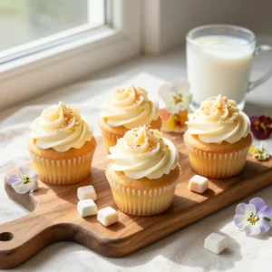 Gooey Korean Milkisa Cupcakes | Creamy Milk Candy Frosting