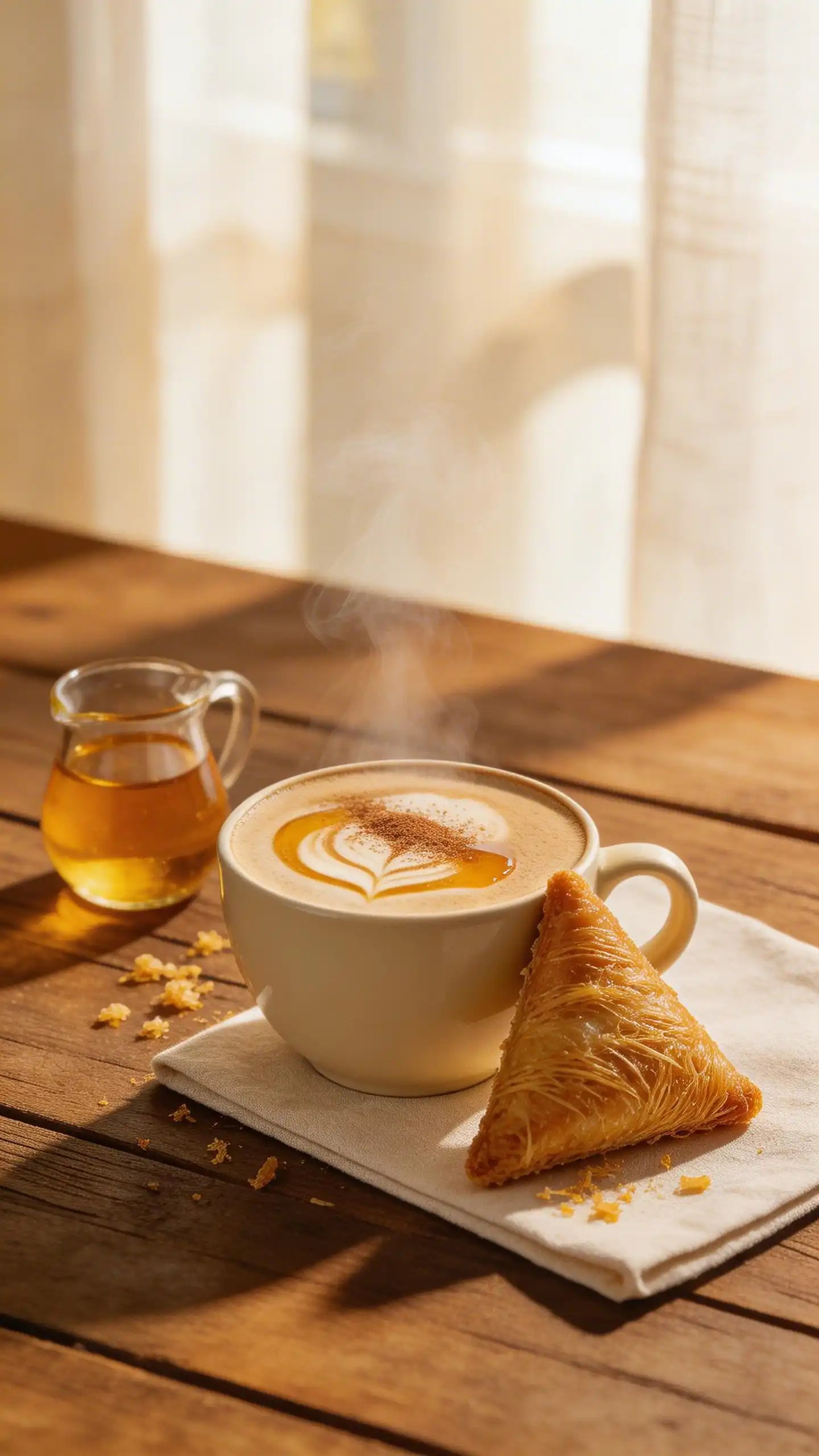 Kunafa Cheese Latte plated dish