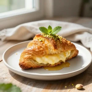 Kunafa Croissant Cake: Layered Phyllo & Cream Cheese