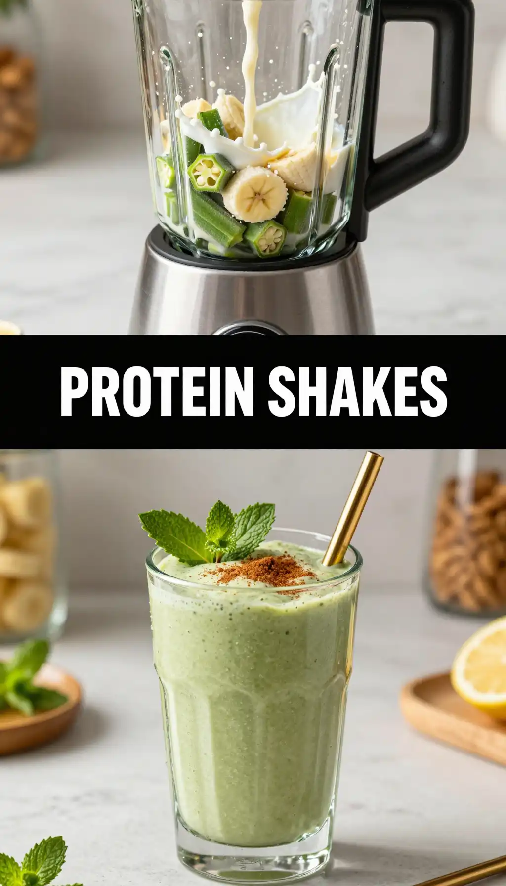 Lady Finger Protein Smoothie pinterest pin