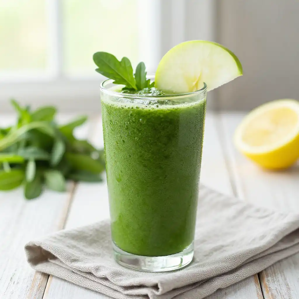 Wild Foraged Lamb's Quarters Green Smoothie plated dish