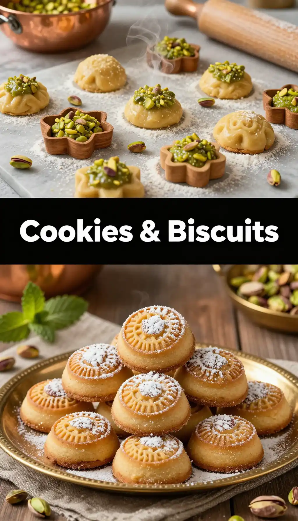 Lebanese Maamoul Pistachio Cookies pinterest pin