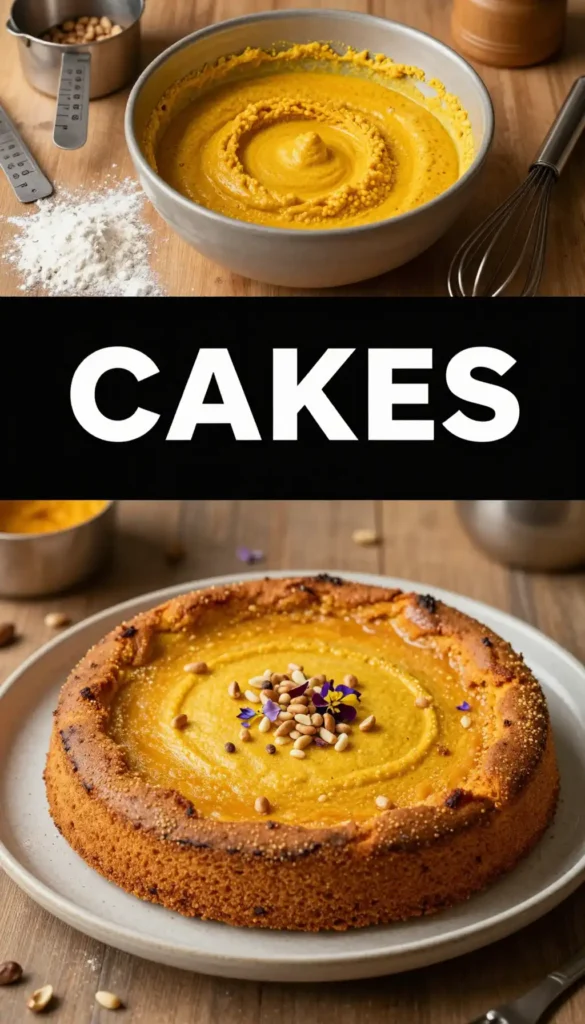 Lebanese Sfouf Turmeric Cake with Pine Nuts