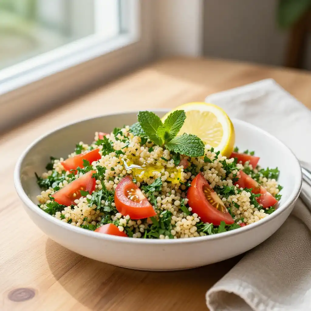 Lebanese Tabbouleh with Fresh Parsley plated dish