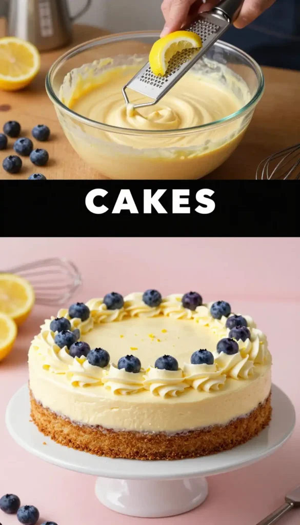 Lemon Blueberry Cake with Cream Cheese Frosting