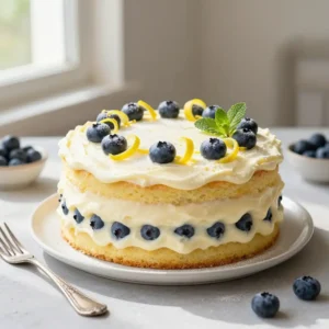Lemon Blueberry Cream Cheese Cake Recipe