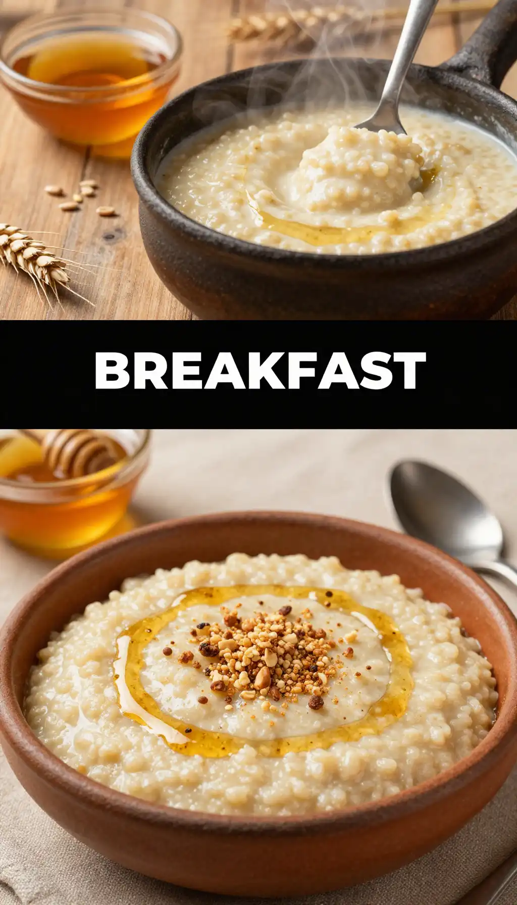 Libyan Asida Wheat Porridge with Honey pinterest pin