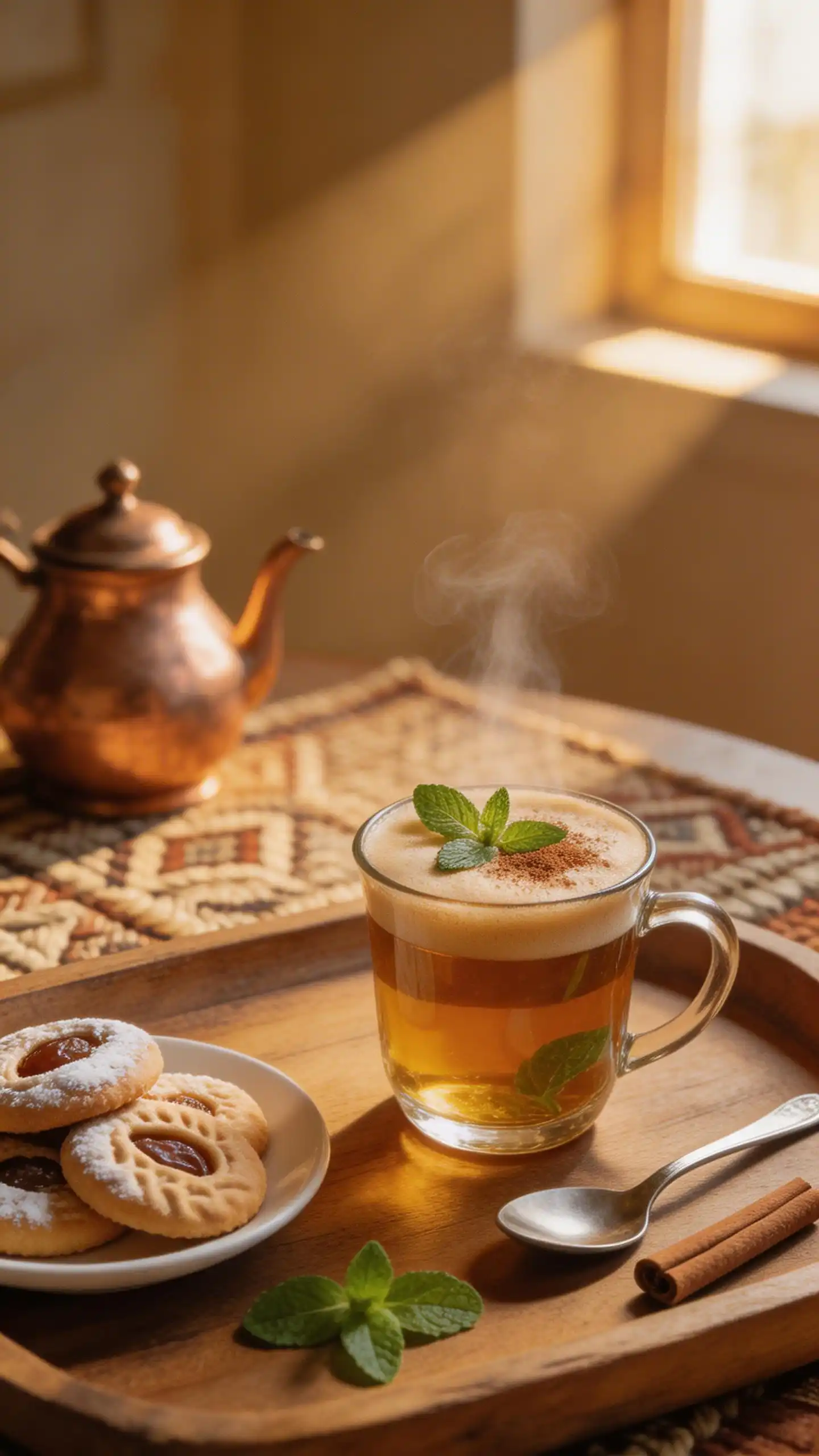 Libyan Mint Tea Latte plated dish