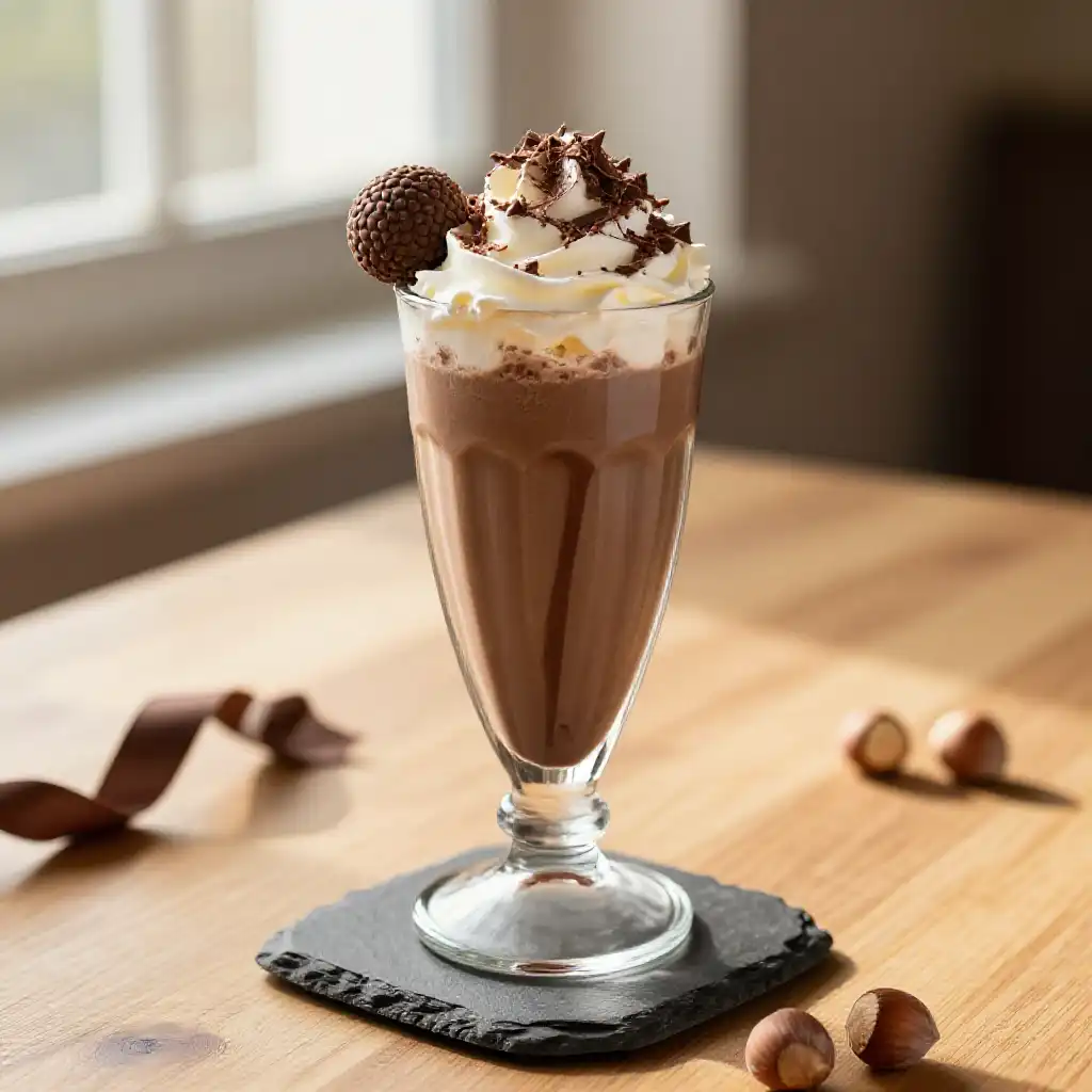 Lindt Truffle Protein Shake plated dish