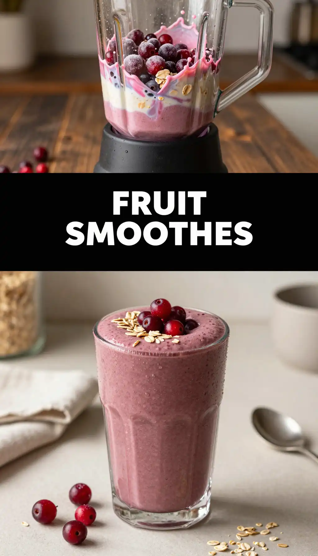 Lingonberry Oat Smoothie pinterest pin