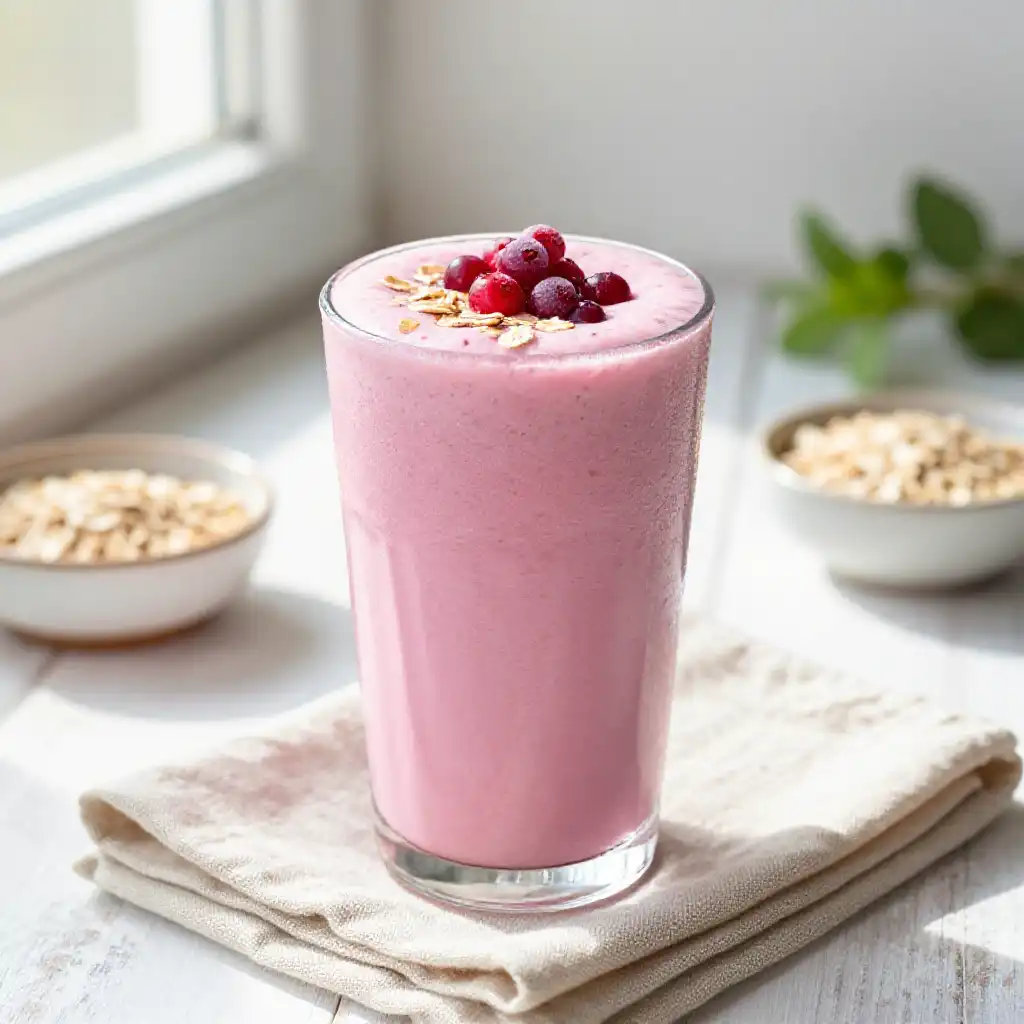 Lingonberry Oat Smoothie plated dish