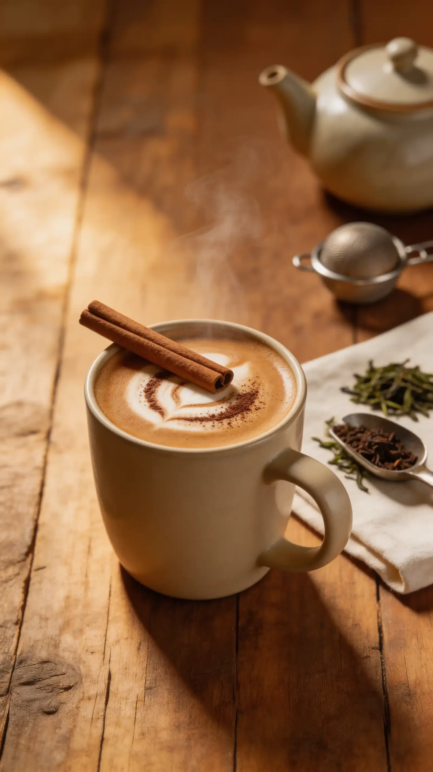 Liu An Dark Tea Latte plated dish