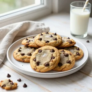 Loaded NYC Style Chocolate Chip Cookies with Sea Salt