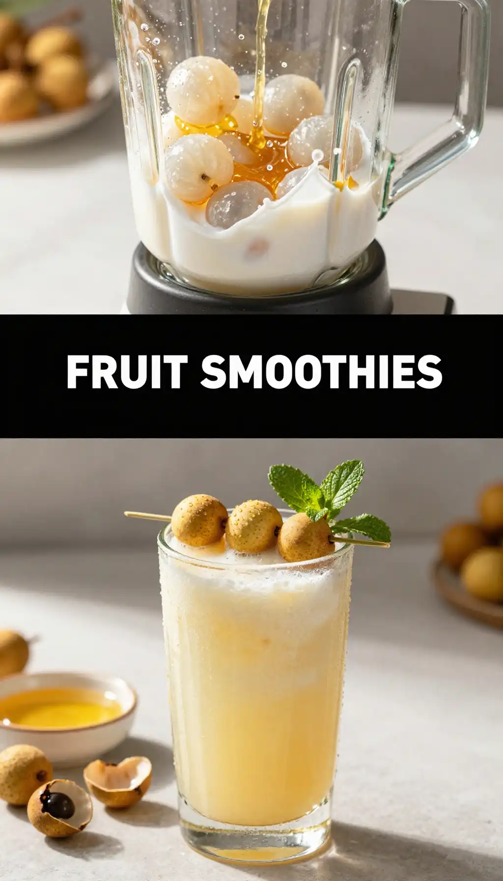 Creamy Longan Honey Smoothie pinterest pin