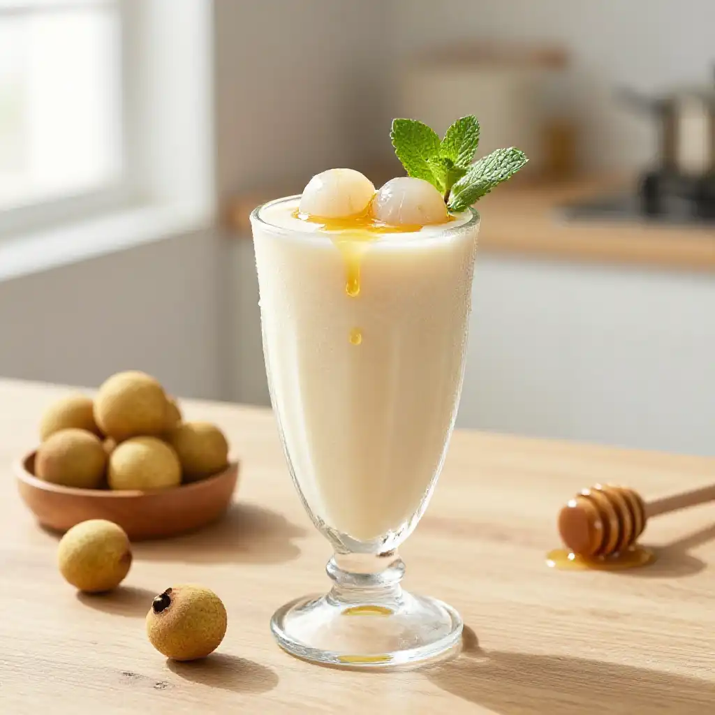 Creamy Longan Honey Smoothie plated dish