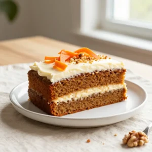 Low Sugar Carrot Cake with Stevia & Cream Cheese Frosting
