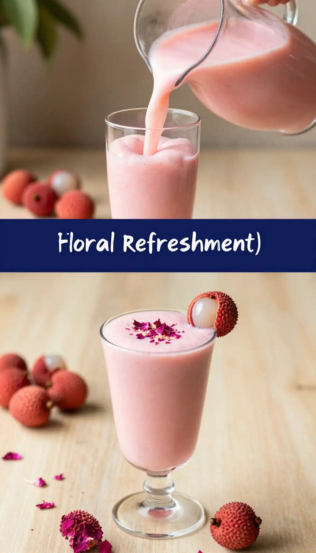 Lychee Rose Petal Smoothie pinterest pin