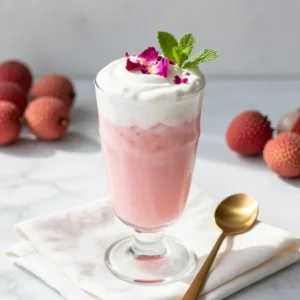 Lychee Rose Petal Smoothie with Coconut Water Recipe