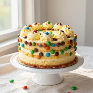Easy M&M's Cake Recipe with Colorful Buttercream
