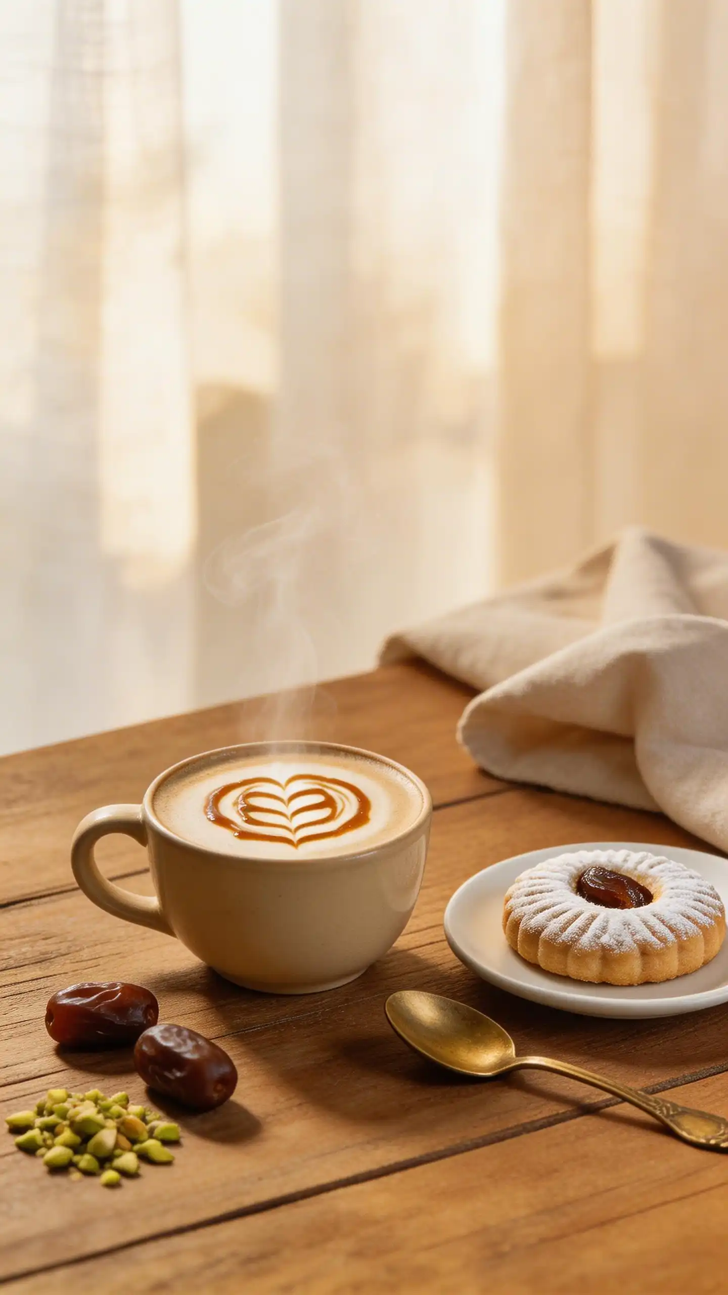 Maamoul Date Latte plated dish