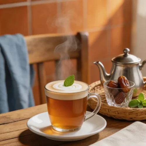 Maghrebi Mint Tea Latte: Easy One-Pan Creamy Honey-Sweetened Hot Drink