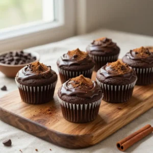 Mexican Chocolate Cupcakes with Cinnamon & Cayenne