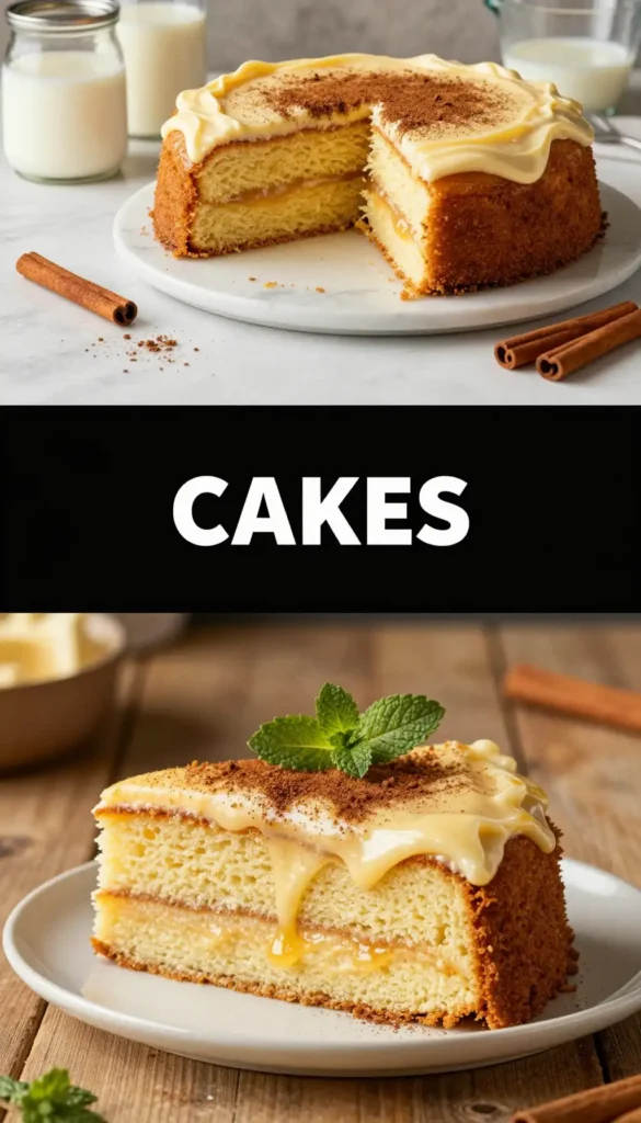 Mexican Tres Leches Cake with Cinnamon and Condensed Milk