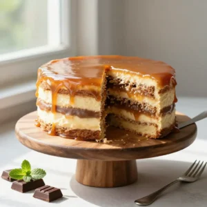 Decadent Milky Way Cake with Nougat & Caramel Filling