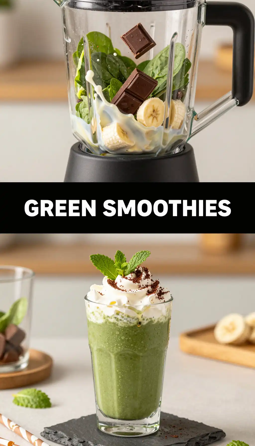 Mint Chocolate Green Smoothie pinterest pin