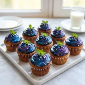 Mini Galaxy Mirror Glaze Cupcakes Recipe - Easy & Stunning