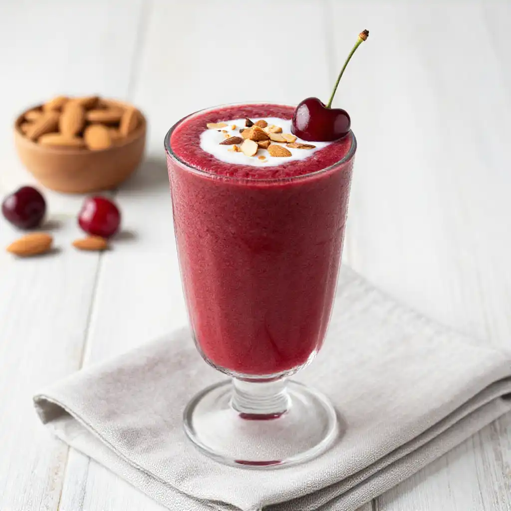 Morello Cherry Almond Smoothie plated dish